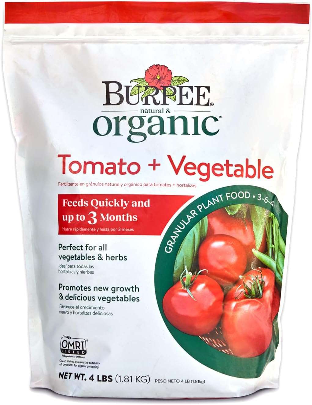 Burpee Organic Tomato & Vegetable Granular Plant Food, 4 lb - 1