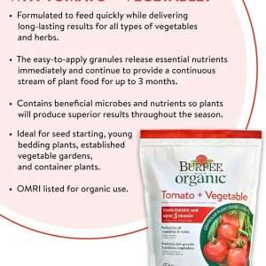 Burpee Organic Tomato & Vegetable Granular Plant Food, 4 lb - 3