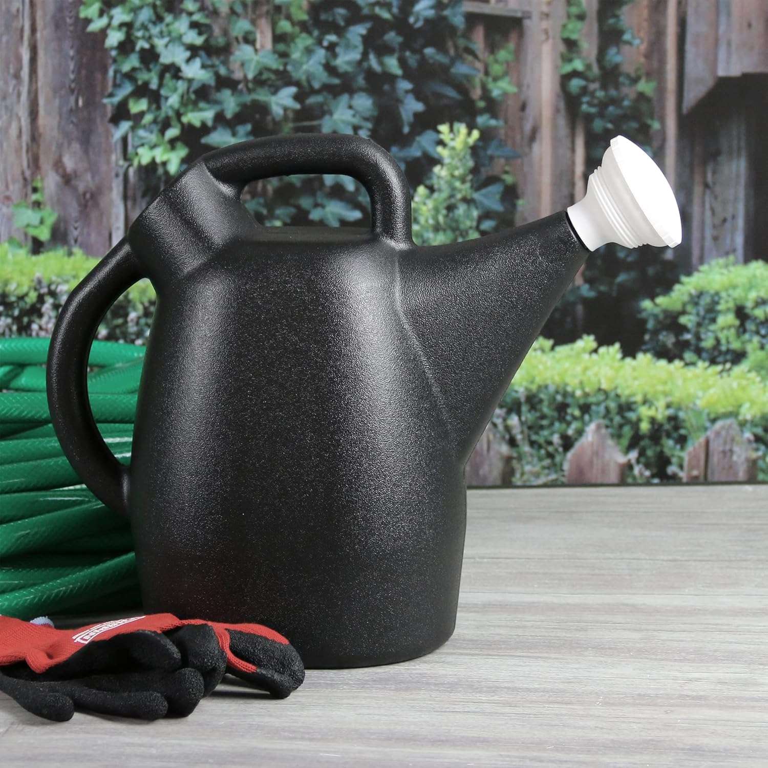 Chapin International 47998- 2-Gallon Tru-Stream Outdoor and Indoor 100% Recycled Plastic Watering Can, Removable Nozzle, Black - 1