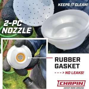 Chapin International 47998- 2-Gallon Tru-Stream Outdoor and Indoor 100% Recycled Plastic Watering Can, Removable Nozzle, Black - 4