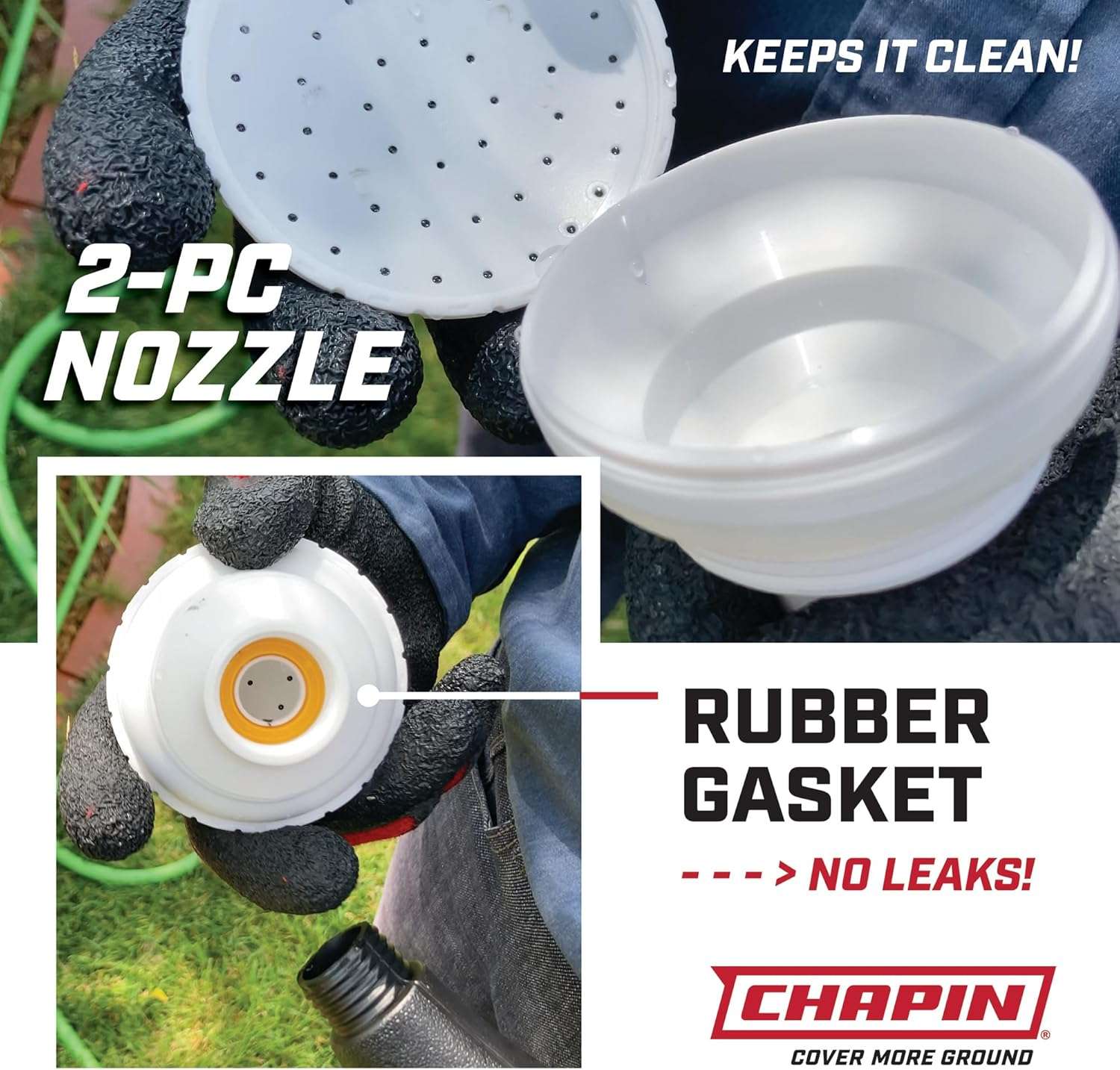 Chapin International 47998- 2-Gallon Tru-Stream Outdoor and Indoor 100% Recycled Plastic Watering Can, Removable Nozzle, Black - 4