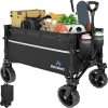 Collapsible Wagon Cart with Wheels Foldable - Folding Utility Heavy Duty Wagons Carts for Grocery Sports Garden Shopping Camping - 1