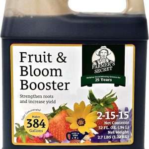 Farmer’s Secret Fruit & Bloom Booster Fertilizer (32oz) - Super Concentrated - Increases Flowering and Yield on All Varieties of Fruits, Vegetables and Flowers - 1