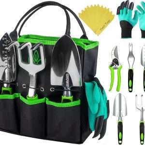 GROWIT Heavy Duty Gardening Tools - 22-Piece Gardening Gifts for Women, Men, Mom, Dad - Durable, Ergonomic Garden Tools Set - 1