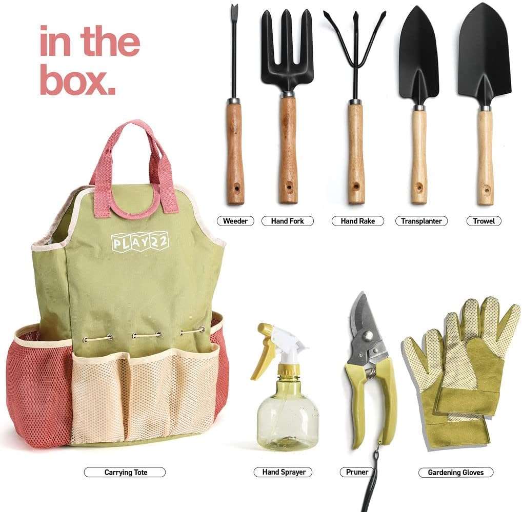 Gardening Tools Set of 10 - Complete Heavy Duty Garden Tools Set with Fashion Handbag - Durable Gardening Supplies Kit Ideal Garden Gifts for Women - 3