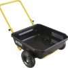 Gorilla Carts GCR-4 Poly Dump Cart, 2-Wheel Garden Wagon with Foldable Handle, 4 cu ft, 300 lb. Capacity, Black-Yellow - 1