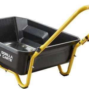 Gorilla Carts GCR-4 Poly Dump Cart, 2-Wheel Garden Wagon with Foldable Handle, 4 cu ft, 300 lb. Capacity, Black-Yellow - 10