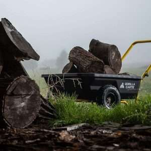 Gorilla Carts GCR-4 Poly Dump Cart, 2-Wheel Garden Wagon with Foldable Handle, 4 cu ft, 300 lb. Capacity, Black-Yellow - 14