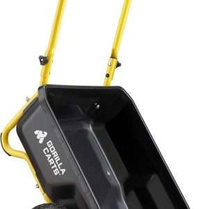 Gorilla Carts GCR-4 Poly Dump Cart, 2-Wheel Garden Wagon with Foldable Handle, 4 cu ft, 300 lb. Capacity, Black-Yellow - 6