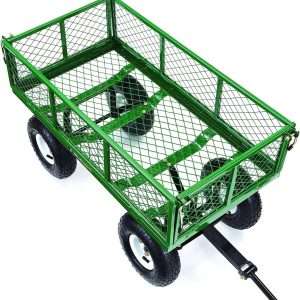 Gorilla Carts GOR400-COM Steel Garden Cart, Steel Mesh Removable Sides, 3 cu ft, 400 lb Capacity, Green - 7