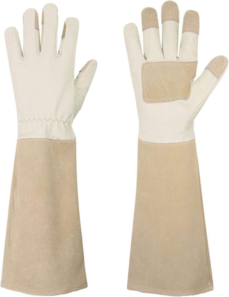 HANDLANDY Rose Pruning Gloves for Men & Women, Long Thorn Proof Gardening Gloves, Breathable Pigskin Leather Gauntlet, Best Garden Gifts & Tools for Gardener
