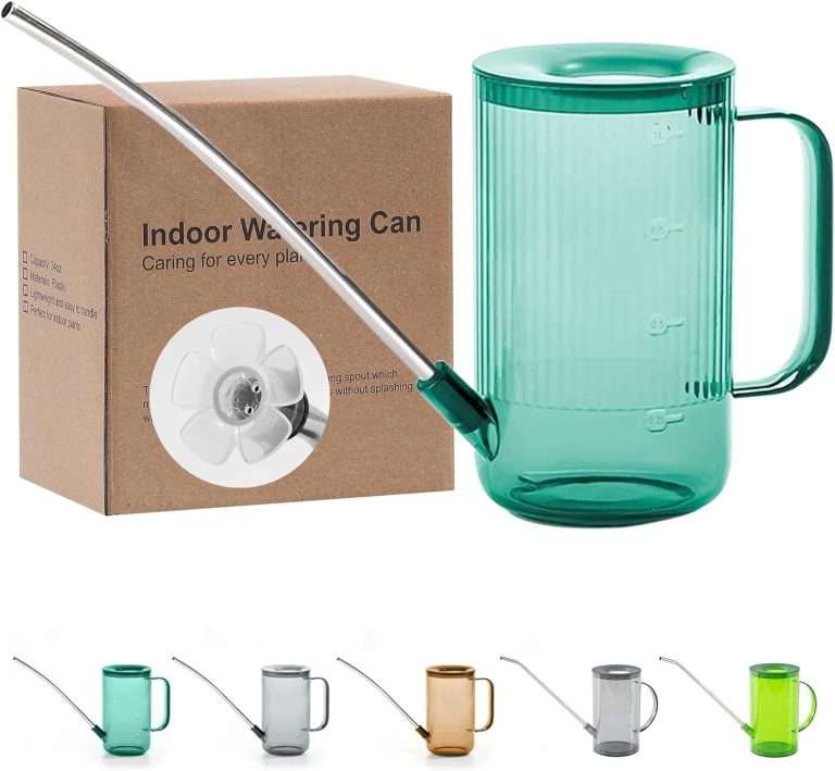 Long Spout Watering Can Indoor, Small Watering Cans for House Plants, Flowers, Succulents 33.8oz(Green)