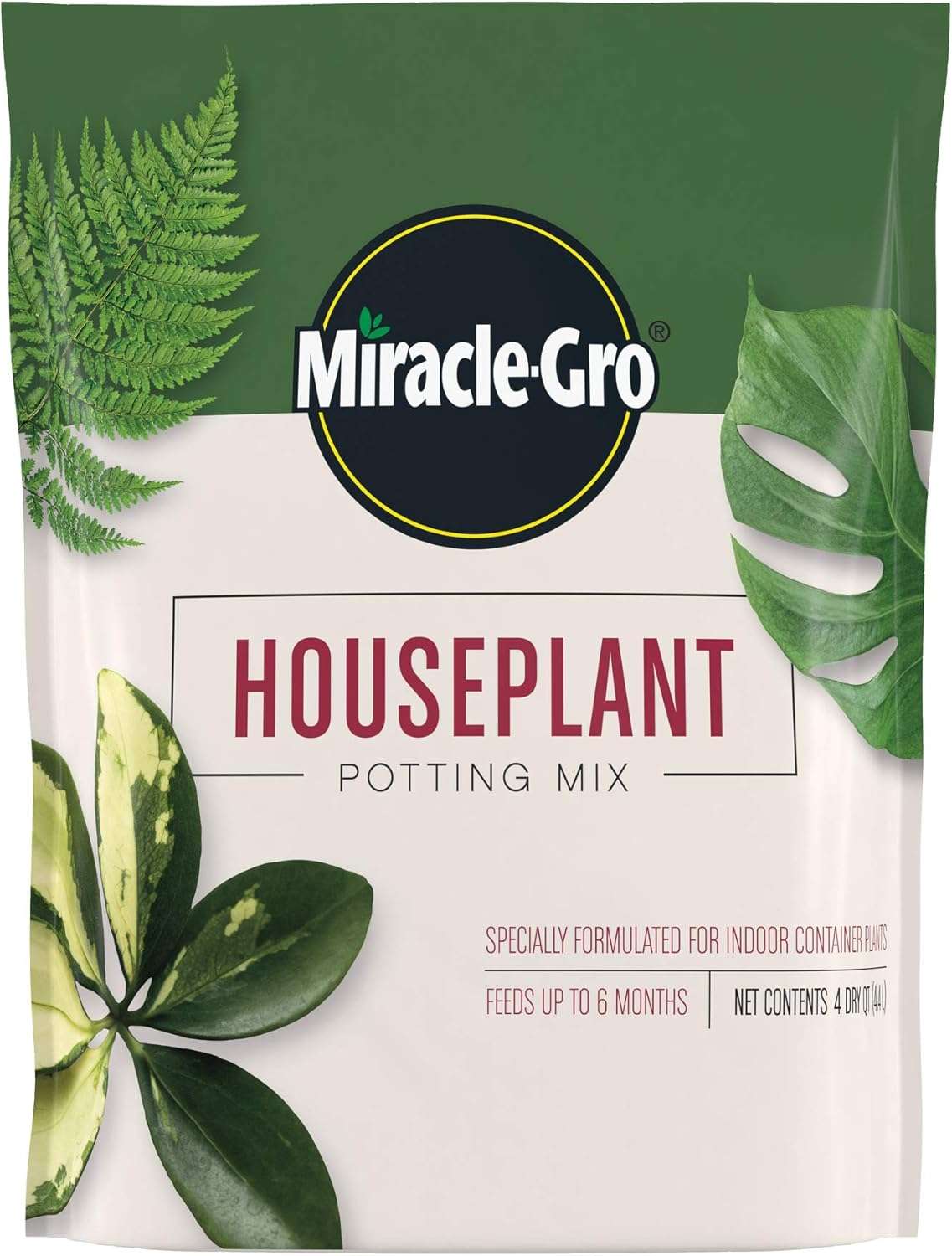 Miracle-Gro Houseplant Potting Mix- Fertilized, Perlite Soil for Indoor Gardening, Designed to Be Less Prone to Gnats, 4 qt. - 1