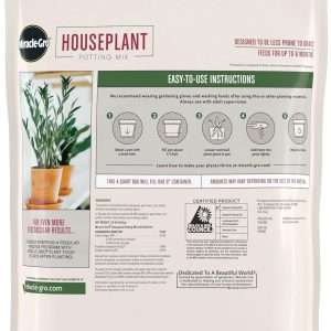 Miracle-Gro Houseplant Potting Mix- Fertilized, Perlite Soil for Indoor Gardening, Designed to Be Less Prone to Gnats, 4 qt. - 4