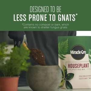 Miracle-Gro Houseplant Potting Mix- Fertilized, Perlite Soil for Indoor Gardening, Designed to Be Less Prone to Gnats, 4 qt. - 8