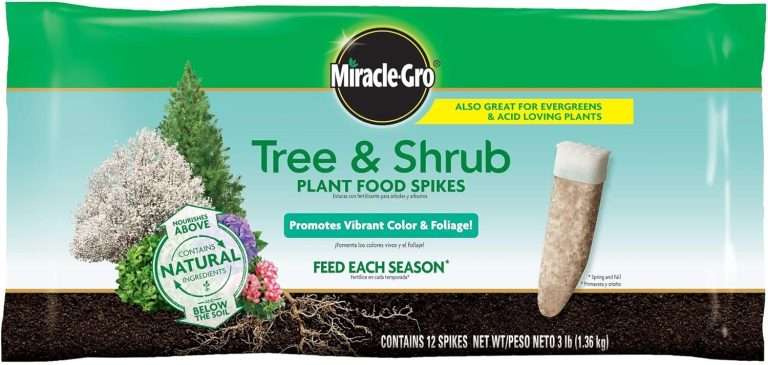 Miracle-Gro Tree and Shrub Plant Food Spikes, For Deciduous, Flowering and Evergreen Trees, Hydrangeas, and Acid-Loving Plants, 12 Spikes