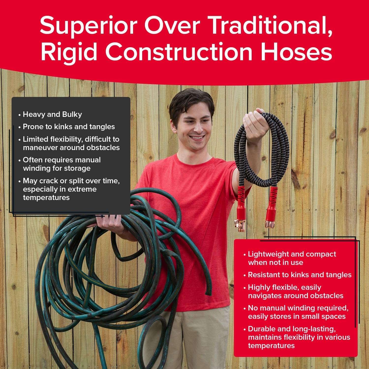 Pocket Hose Copper Head w-New Pocket Pivot Expandable Garden Hose 100FT, AS-SEEN-ON-TV, Swivels 360°, Advanced Tri-Tex Tubing & Force Field Jacket, 3X Stronger - 8