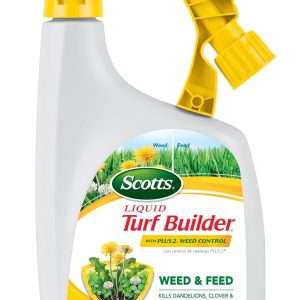 Scotts Liquid Turf Builder with Plus 2 Weed Control, Liquid Weed Killer and Fertilizer, 32 fl. oz. - 1