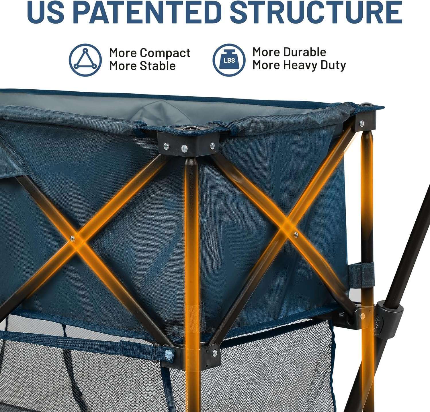 TIMBER RIDGE 400L Large Capacity Folding Double Decker Wagon with Brakes, 54 Extra Long Extender Wagon Cart, 450lbs Heavy Duty Collapsible Cart, All-Terrain Big Wheels for Camping, Sports, Shopping - 3