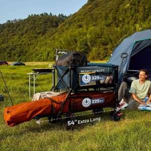 TIMBER RIDGE 400L Large Capacity Folding Double Decker Wagon with Brakes, 54 Extra Long Extender Wagon Cart, 450lbs Heavy Duty Collapsible Cart, All-Terrain Big Wheels for Camping, Sports, Shopping - 7
