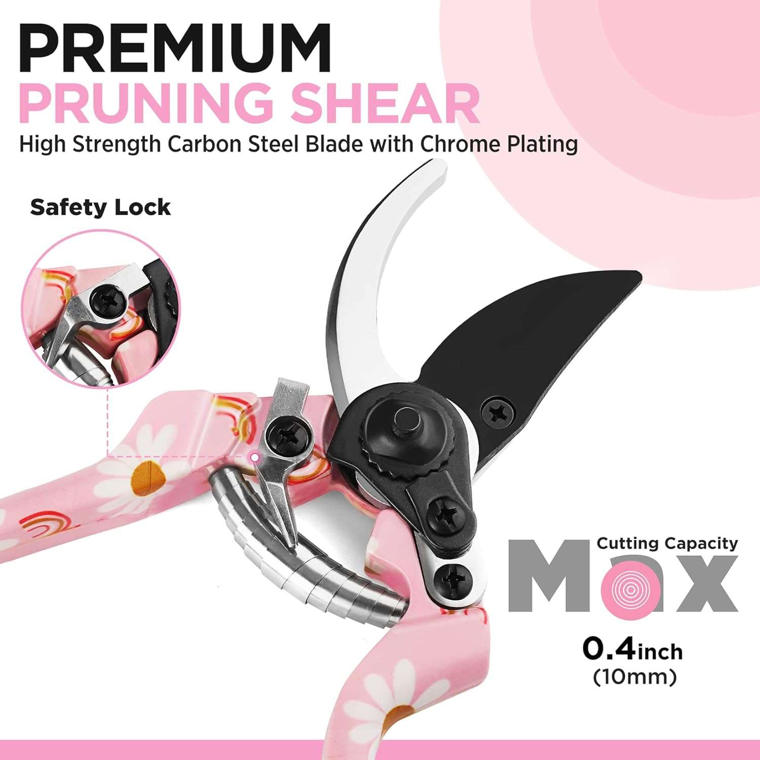 WORKPRO 5PCS Gardening Tools, Aluminum Heavy Duty Garden Tool Set with Bag, Ideal Gardening Gifts for Women, Pink - 5