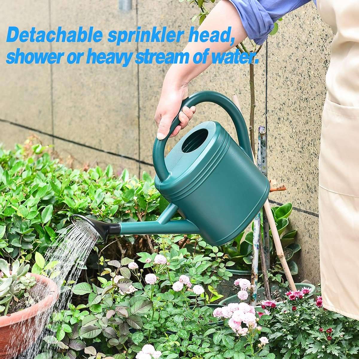 Watering Can 1 Gallon for Indoor Plants, Garden, Outdoor Plant House Flower, Gallon Large Long Spout with Sprinkler Head - 3