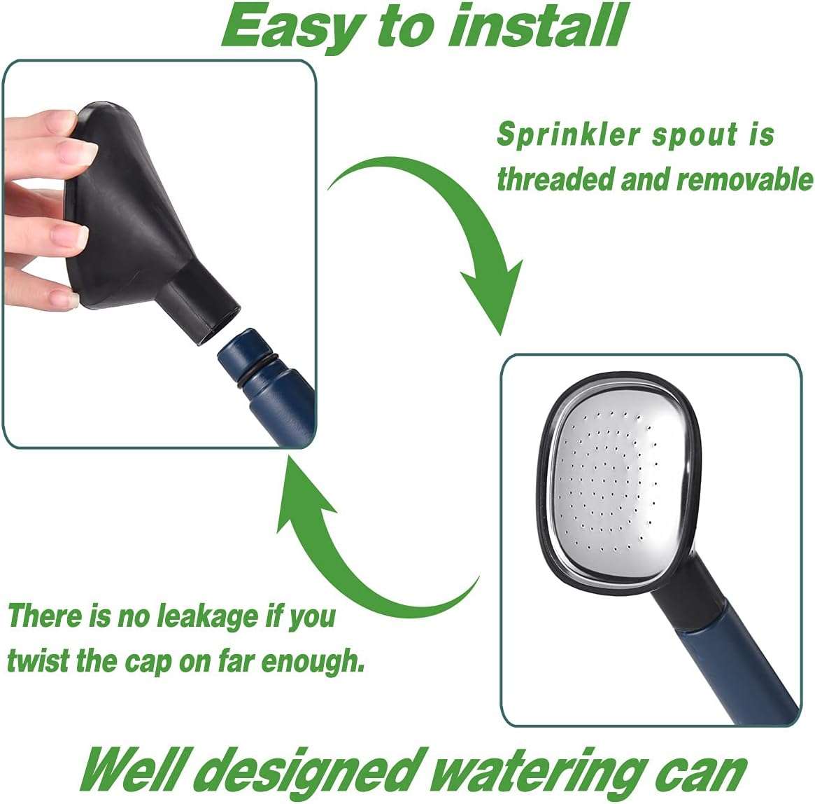 Watering Can 1 Gallon for Indoor Plants, Garden, Outdoor Plant House Flower, Gallon Large Long Spout with Sprinkler Head - 4