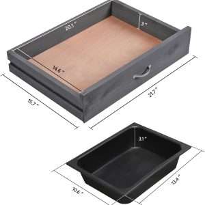 Yaheetech Outdoor Potting Bench Table Potters Benches Garden Workstation for Horticulture with Drawer-Adjustable Shelf Rack-Removable Sink-Hooks-Pads, Gray - 7