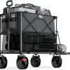 TIMBER RIDGE 400L Large Capacity Folding Double Decker Wagon with Brakes, 54 Extra Long Extender Wagon Cart, 450lbs Heavy Duty Collapsible Cart, All-Terrain Big Wheels - 1