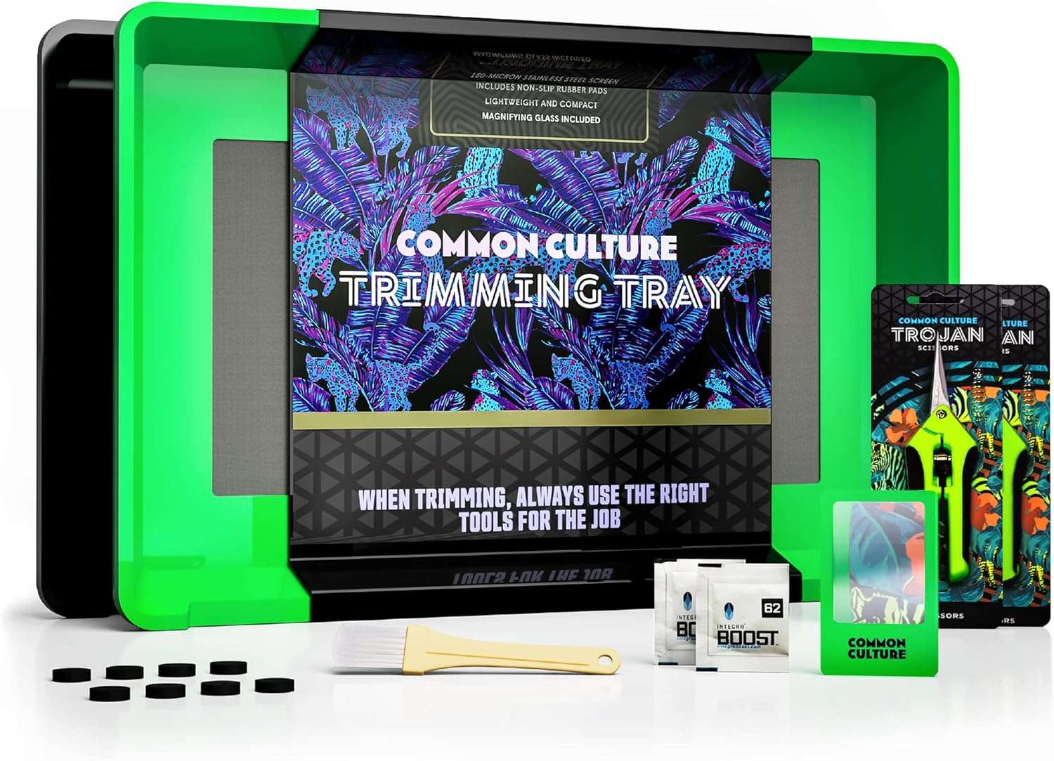 COMMON CULTURE Trim Tray Kit with Trimming Tray 13 x 20, 150 Micron Pollen Screen, Bottom Harvest Bin, Scissors, Herb Plant Flower Dry Sifter Accessories and Supplies Set - 1