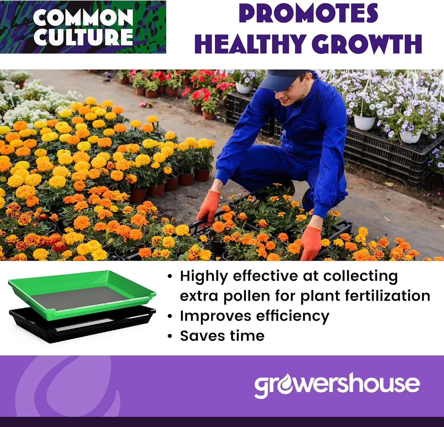 COMMON CULTURE Trim Tray Kit with Trimming Tray 13 x 20, 150 Micron Pollen Screen, Bottom Harvest Bin, Scissors, Herb Plant Flower Dry Sifter Accessories and Supplies Set - 4