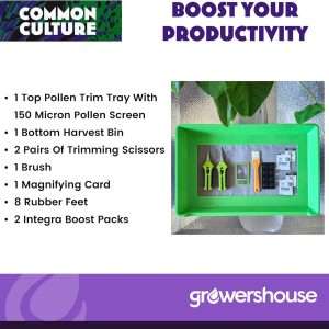 COMMON CULTURE Trim Tray Kit with Trimming Tray 13 x 20, 150 Micron Pollen Screen, Bottom Harvest Bin, Scissors, Herb Plant Flower Dry Sifter Accessories and Supplies Set - 6