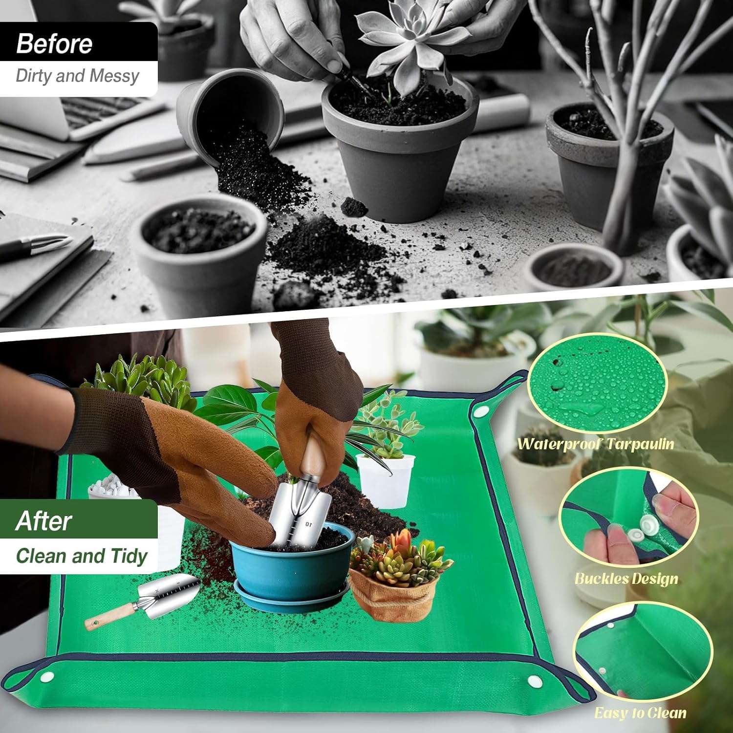 Gardening Tools Set 9-Piece Heavy-Duty Gardening Gifts for Women Mom Wife Gardening Hand Tools with Purple Floral Tote Bag and Repotting Mat, halilus Stainless Steel Garden Supplies Kit - 7