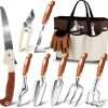 MelonArt Garden Tool Set,10 Pcs Heavy Duty Gardening Hand Tool Kit for Women Aluminum with Non Slip Ergonomic Handle, Storage Tote Bag and Gardening Gloves - 1
