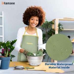 Set of 12 Garden Tool, iHansee Heavy-Duty Aluminum Gardening Hand Tools with Rubber Non-Slip Handle, Garden Apron, Gloves, Kneeling Pad and Storage Bag - 6