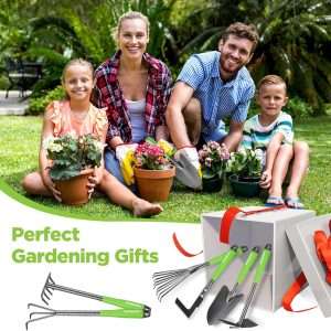 WORKPRO 6-Piece Garden Tool Set, Heavy Duty Gardening Hand Tools with Soft Rubber Handle, Including Trowel, Rakes, 2-in-1 Hoe and Crack Weeder, Ideal Gardening Gifts for Men and Women - 8