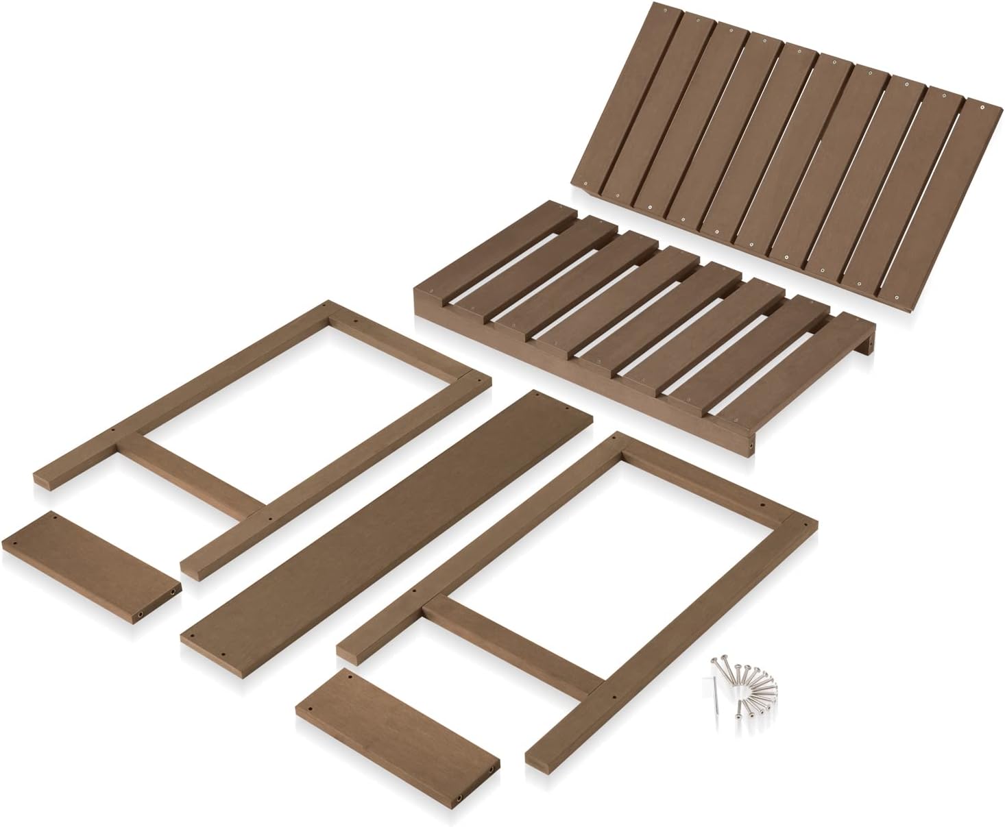 Psilvam Outdoor Poly Lumber Potting Bench, Polystyrene Garden Table with Storage Shelves, All-Weather Patio Work Station for Gardening - 3