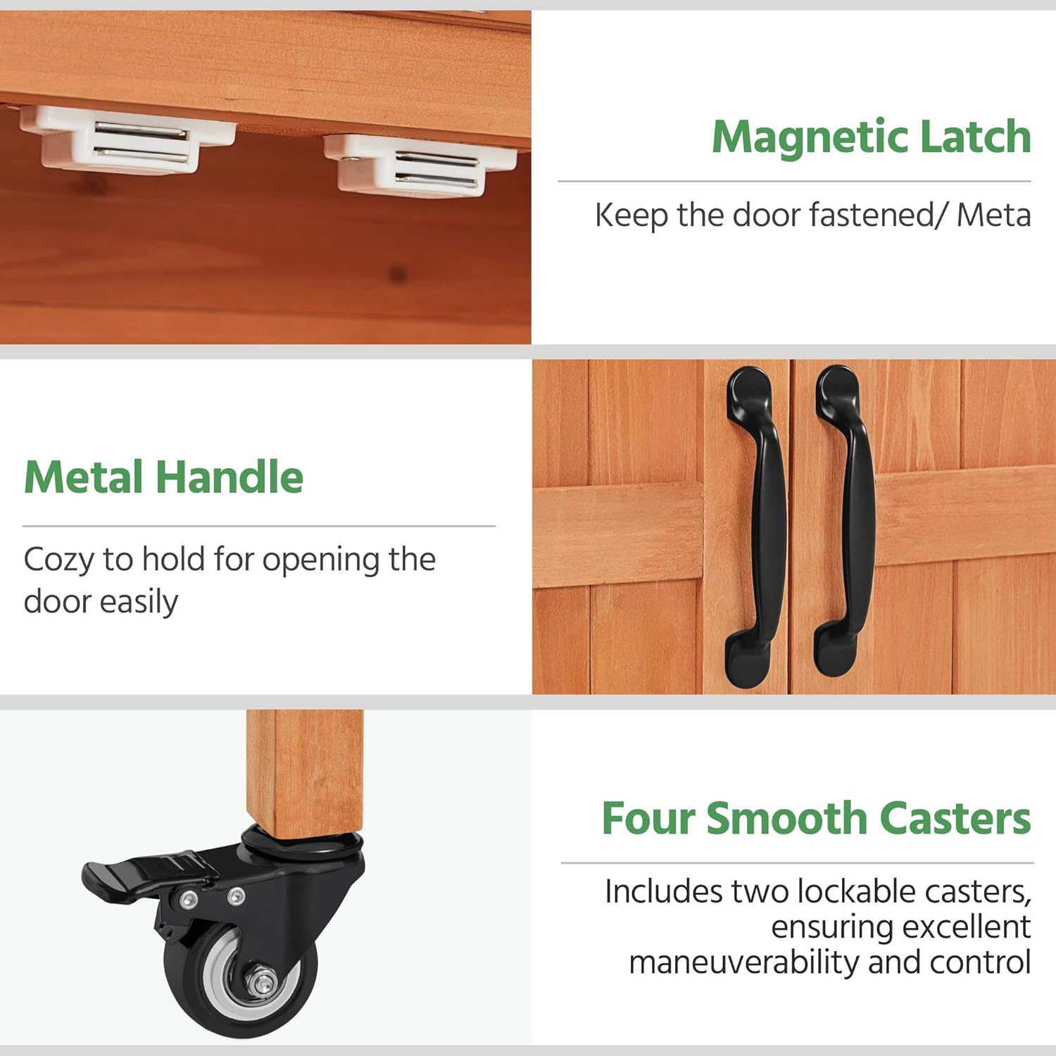 Yaheetech Garden Potting Bench Table - Outdoor Garden Patio Wooden Storage Cabinet & Solid Wood Planting Work Bench with Large Space Storage & Metal-Plated Tabletop, Brown - 7