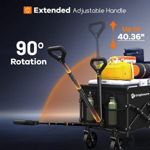 Collapsible Wagon Cart Foldable - Lightweight Portable Heavy Duty Folding Beach Wagons with Wheels - Outdoor Utility Carts for Grocery, Camping, Shopping, Sports, Garden with Large Capacity - 6