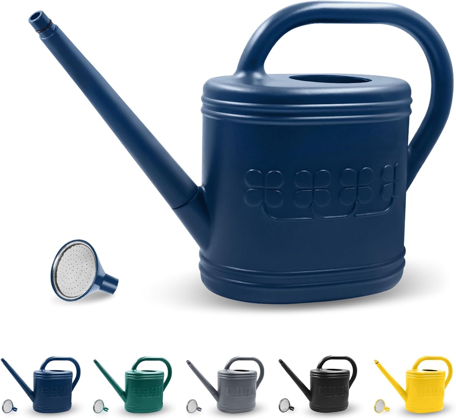 2 Gallon Watering Can, Outdoor Watering Can for Plants, Garden Water Can with Removable Long Spout and Stainless Steel Sprinkler Head, Large Water Can for Greenhouse (Dark Blue, 2 Gallon) - 1