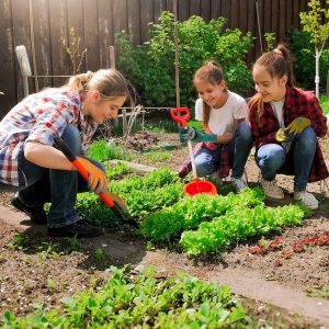 COOLJOB 3 Pairs Kids Gardening Gloves for Age 3-5, Children Grippy Rubber Coated Garden Work Gloves, Orange & Green & Yellow, Small Size - 5