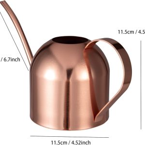 IMEEA Indoor Watering Can for House Plants 33oz-1L Stainless Steel Watering Can with Long Spout (Rose Gold) - 3