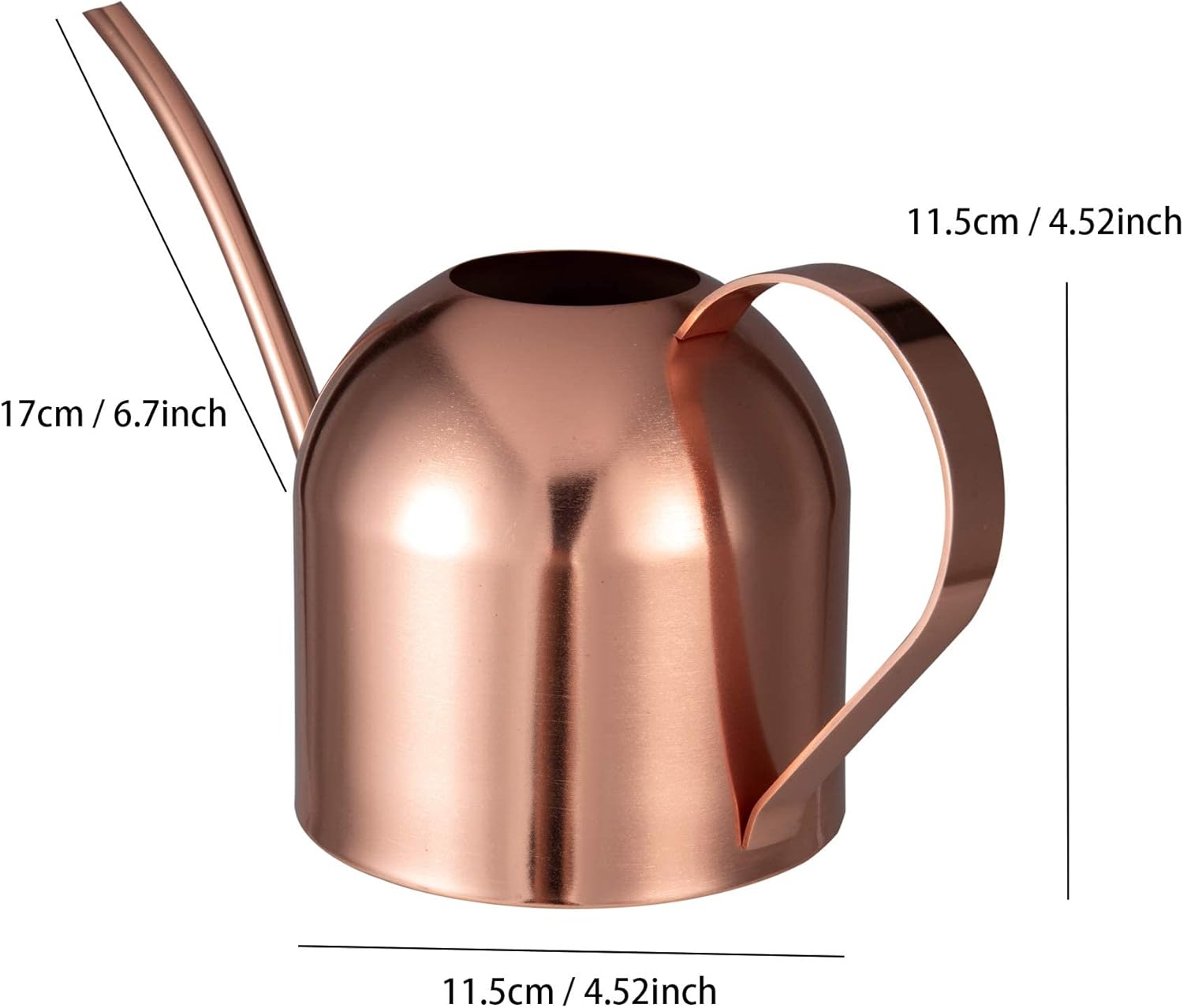 IMEEA Indoor Watering Can for House Plants 33oz-1L Stainless Steel Watering Can with Long Spout (Rose Gold) - 3