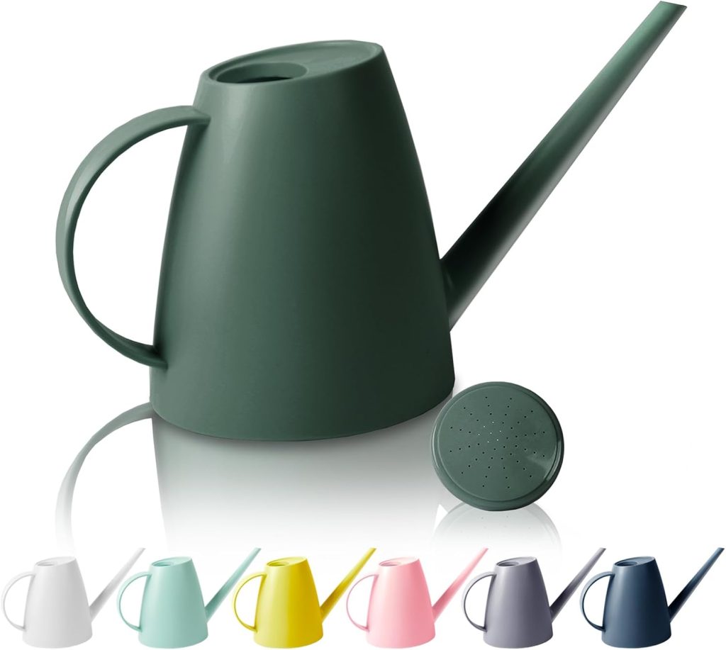 Watering Can for Indoor Outdoor Plants, Modern Small Watering Cans with Removable Nozzle, Long Spout Watering Can for Indoor Bonsai Plants Garden Flowers 1-2 Gallon 1.8L 60OZ - 1