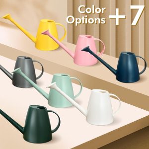 Watering Can for Indoor Outdoor Plants, Modern Small Watering Cans with Removable Nozzle, Long Spout Watering Can for Indoor Bonsai Plants Garden Flowers 1-2 Gallon 1.8L 60OZ - 7