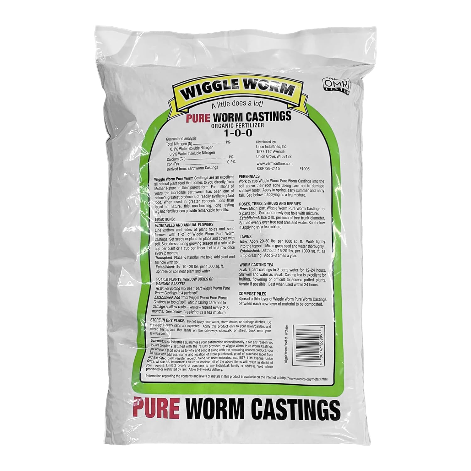 100% Pure Organic Mineral-Dense Worm Castings Fertilizer, 30lbs - Improves Soil Fertility and Aeration for Growing Better Houseplants, Vegetables, and More - 2