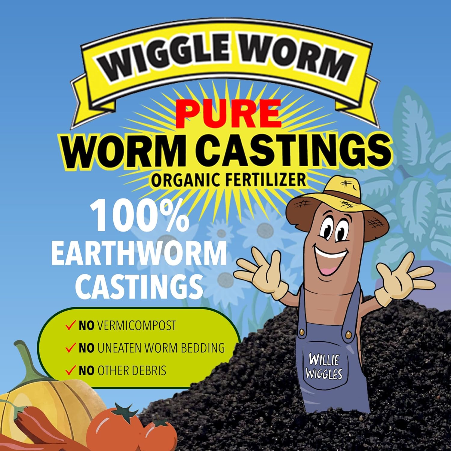 100% Pure Organic Mineral-Dense Worm Castings Fertilizer, 30lbs - Improves Soil Fertility and Aeration for Growing Better Houseplants, Vegetables, and More - 3