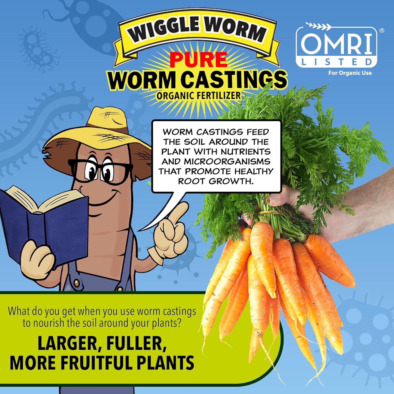 100% Pure Organic Mineral-Dense Worm Castings Fertilizer, 30lbs - Improves Soil Fertility and Aeration for Growing Better Houseplants, Vegetables, and More - 5