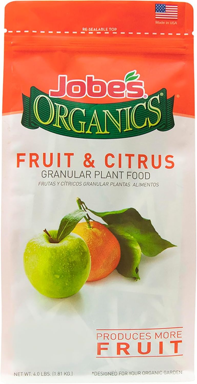 Jobe’s Organics Granular Garden Fertilizer, Easy Plant Care Fertilizer for Fruit and Citrus Plants and Trees, 4 lbs Bag
