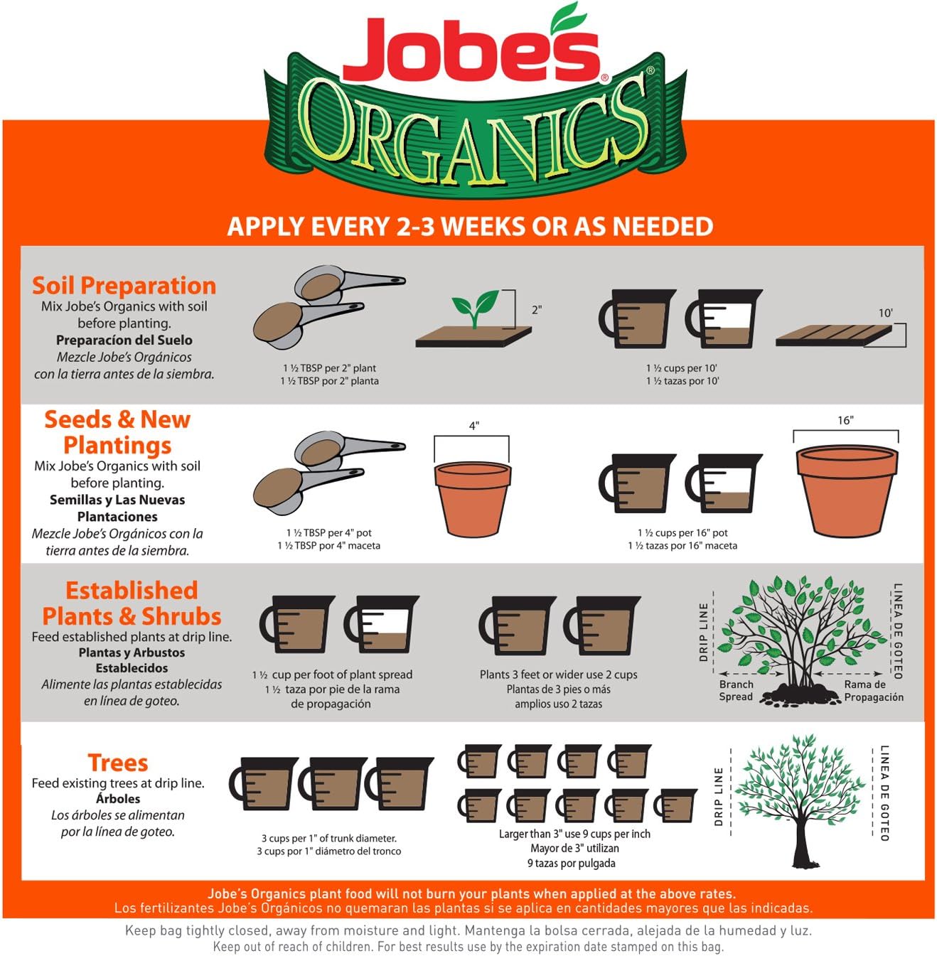 Jobe’s Organics Granular Garden Fertilizer, Easy Plant Care Fertilizer for Fruit and Citrus Plants and Trees, 4 lbs Bag - 4